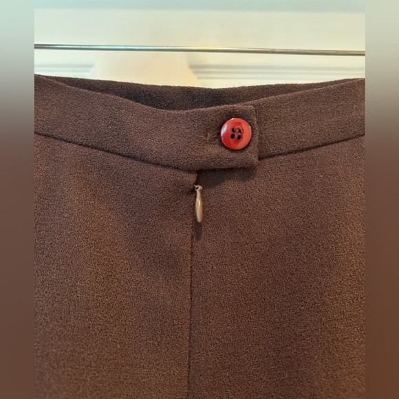 Christian Dior Vintage Wool Suit Set Skirt and Jacket Brown and Black Size 12 - Picture 11 of 13